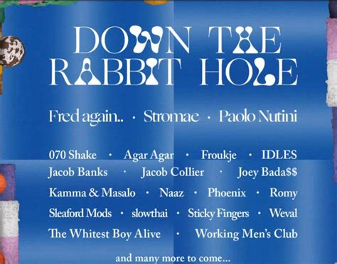 line up down the rabbit hole 2023|down the rabbit hole return ticket.